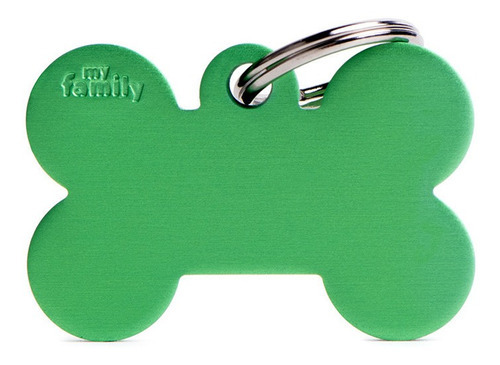 Chapita Identificadora De Mascotas Hueso Gde Grabado Color Hueso Verde Hueso Grande