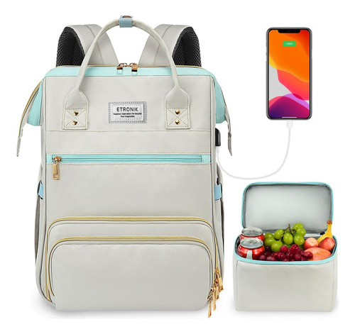 Mochila Lunchera Compartimiento Para Comida Y Notebook 15.6