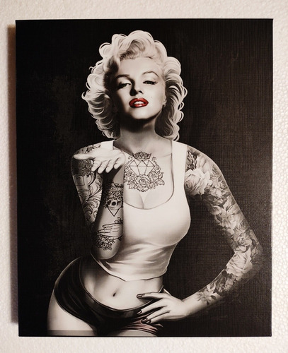 Cuadro En Bastidor De Marylin Monroe Tatuada 30 X 25 Cms