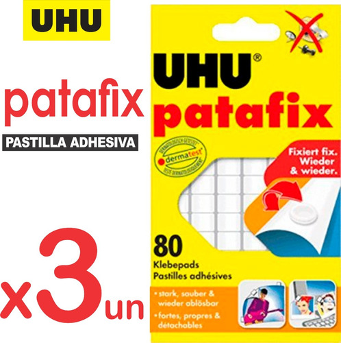 3 Uhu Patafix 80 Pastillas De Pegamento Adhesivo Masilla