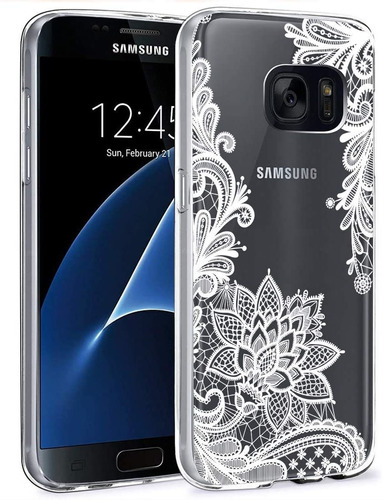 Funda Para Samsung Galaxy S7 - Transparente/mandala Blanca