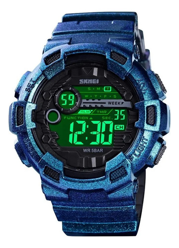 Reloj Hombre Skmei 1243 Metalizado Azul Sumergible