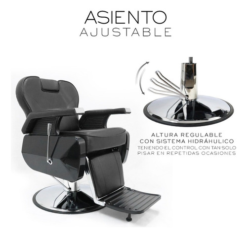 Sillon Silla Barbero Barberia Estetica Peluqueria Neumatico Color Negro
