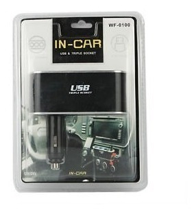 Imagen 3 de 4 de Cargador De Coche Multiplicador 3 X 12v/24v + Puerto Usb