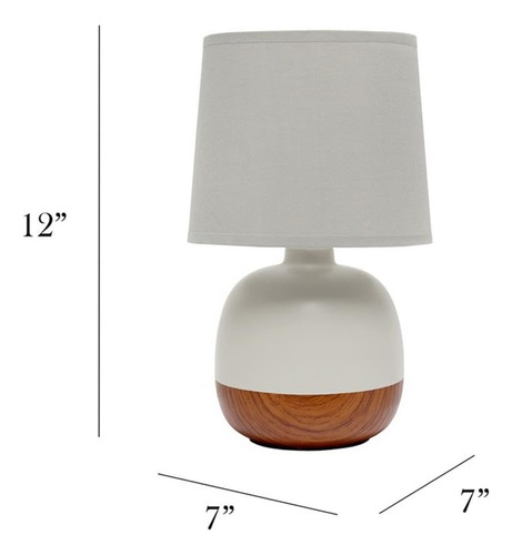 Simple Designs Lt2078-dwg Lámpara De Mesa Madera Oscura Mmg