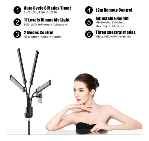 Lámpara Led De Tatuaje De Doble Brazo 6000 K, Ajustables