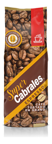 Café Grano Tostado Super Cabrales Espresso 1kg X 6 Unidades