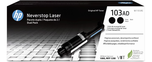Kit Recarga Duplo 103a Toner Hp Neverstop Laser 5000 Páginas