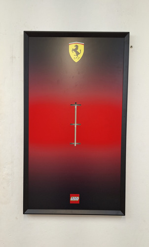 Quadro Expositor Lego Technic Ferrari+ Degrade 2un Vermelho Preto