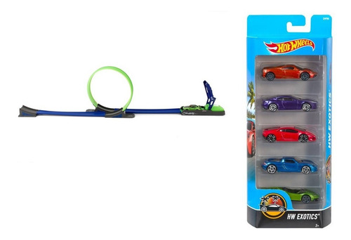 Imagen 2 de 6 de Pista Majorette Loop Klikcarz Mas 5 Autos Hot Wheels