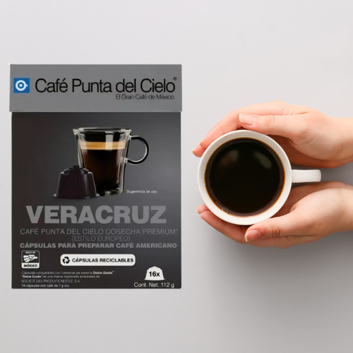 Cápsulas Americano Región Veracruz Café Punta Del Cielo 16pz