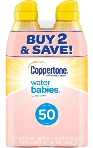 Coppertone Water Babies Spf50 Sunscreen Spray (2 Pack)