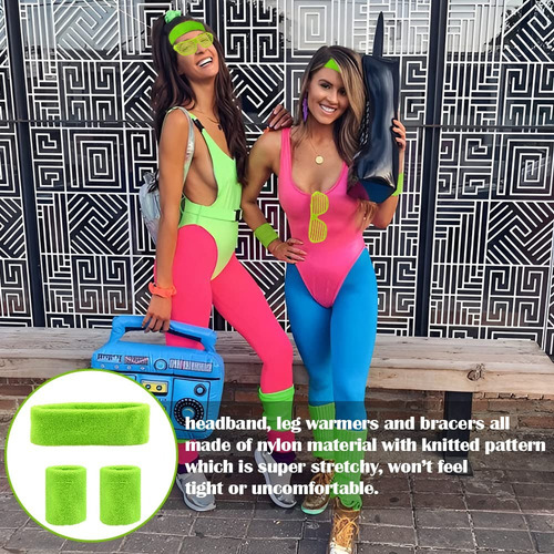 C Conjunto De Disfraces De Neón, Ropa De Mujer De Los 80,
