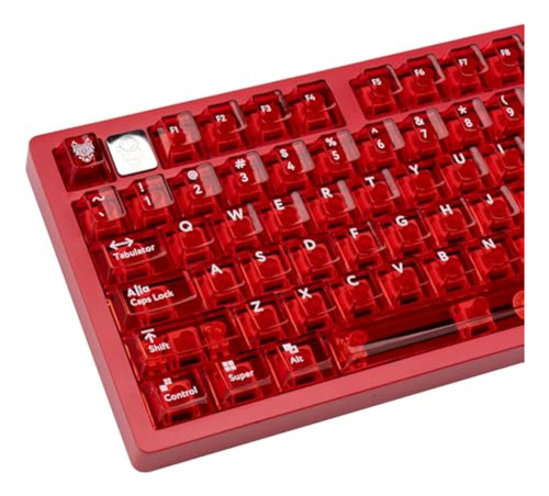 Teclado De 114 Teclas, Color Rojo Cristalino, Brillante