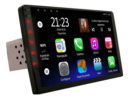 Central Multimidia 1din Encaixe Universal 9p Android Carplay