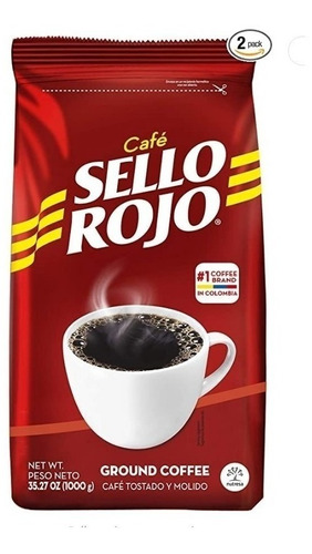 Cafe Colombiano Sello Rojo Medium Roast Molido 1 Kg 2 Pack