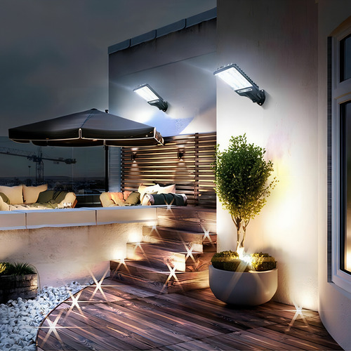 Lámpara Solar Exterior De Pared 72 Cob Led Sensor Movimiento