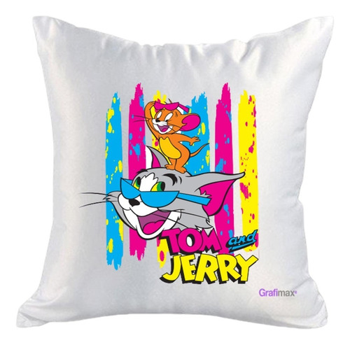 Cojín Blanco Felpa Tom Y Jerry 40x40 Grafimax