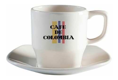 Taza De Café De Colombia Set 4 Puestos 240cc Pocillos Cocina