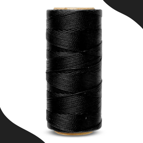 Cordão Encerado 1mm - Fio Cordone - 100m - Diversas Cores Cor 310 - Preto