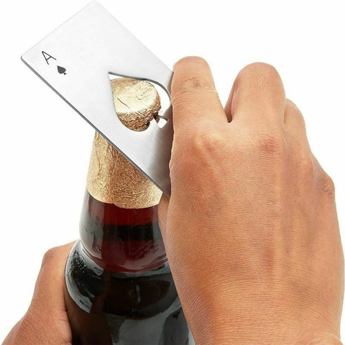 Imagen 5 de 5 de Llavero Destapador De Botellas Poker Cartas Black Jack Acero