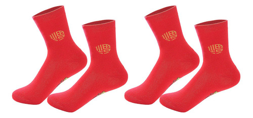 2 Pares De Calcetines Decorativos Rojos De Año Nuevo Chino