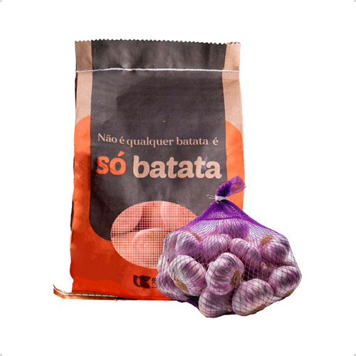 Kit Batata Asterix 5kg E Alho Roxo 250gr Saco