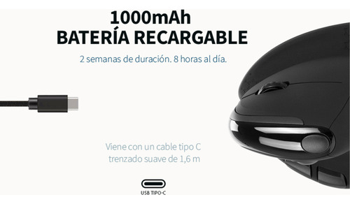 Mouse vertical Delux M618XSD color negro
