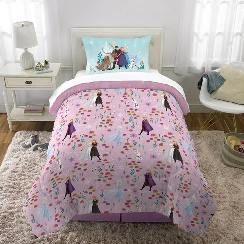 Colcha Frozen Ii Individual Y Reversible Con Funda Almohada