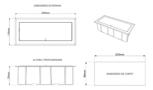 Imagem 8 de 8 de Caixa Tomada 7 Blocos Para Mesas E Bancadas - Dm07-m3