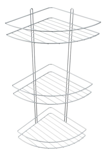 Porta Shampoo Para Banheiro Canto Triplo Stolf Aço Cromado