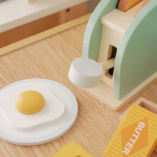 Conjunto De Brinquedos Para Máquina De Pão De Madeira De Sim
