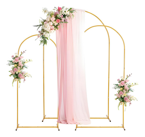 Soporte De Arco De Boda Metal Dorado Set De 3 Unidades