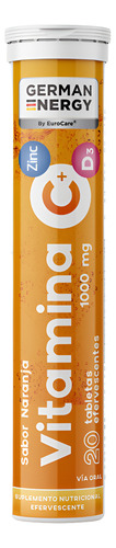 Vitamina C + Zinc + D3 Efervescente X 20 German Energy Naran