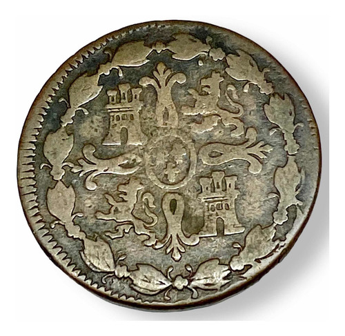 Antigua Moneda Cobre España 8 Maravedis 1821 R. Fernando Vii (Usado)