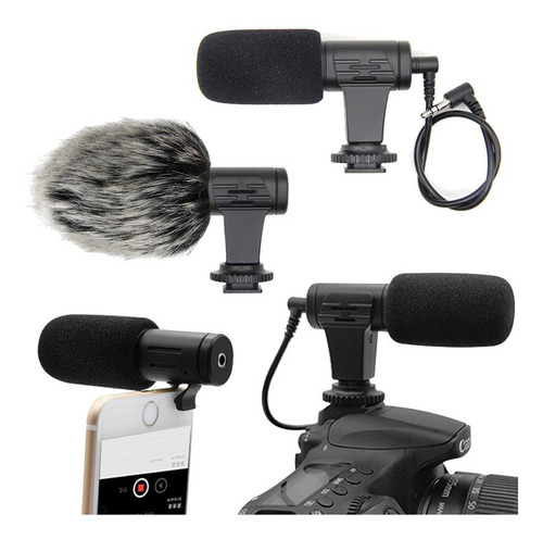 Imagen 1 de 4 de Mic-06 Microfono Condensador Dual iPhone Celular Camara Pc