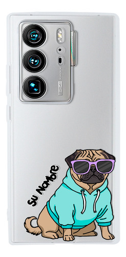 Funda Para Zte Para Mujer Perrito Cool Pug Personalizado