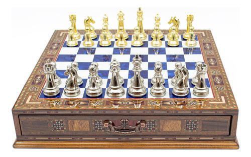 Juego De Ajedrez Hecho A Mano Con Cajón, Tablero De Ajedrez
