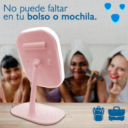 Espejo Luz Led Smart Táctil Armable Usb Porta Accesorio