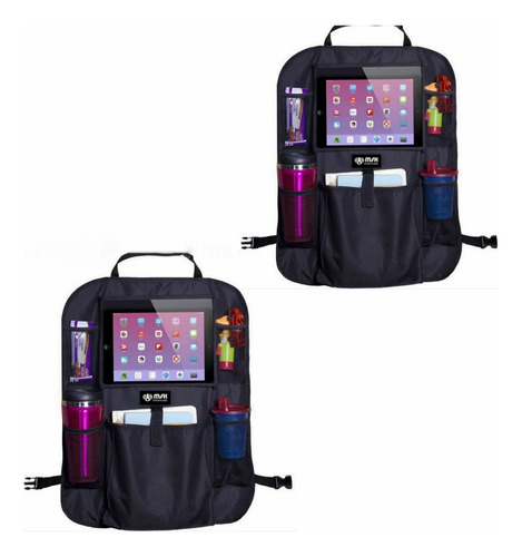 Pack X 2 Organizador Auto Asiento Porta Tablet iPad Botella