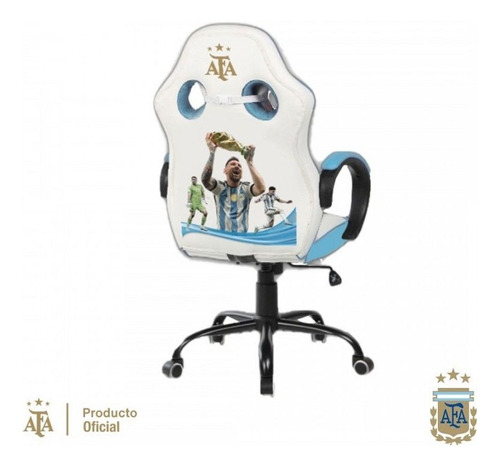Imagen 2 de 5 de Silla Gamer Aliver Afa Oficial 3 Estrellas Celeste Y Blanca