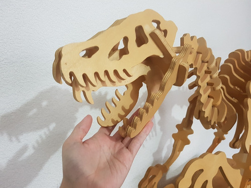 Dinosaurio Velociraptor De Madera Bc Bones Abierto P Armar (Usado)