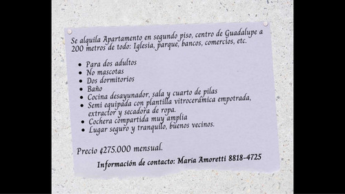Apartamento. Dos Dormitorios. En Guadalupe.