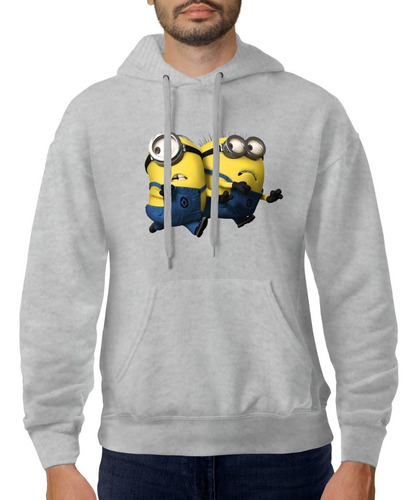 Imagen 2 de 5 de Buzo Minions Adultos Y Niños Capucha Modal Premium