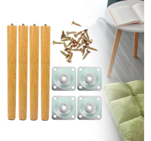 Conjunto De 4 Pernas De Madeira Para Móveis - Design 40cm