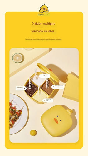 Caja De Especias Little Yellow Duck 4 Compartimentos