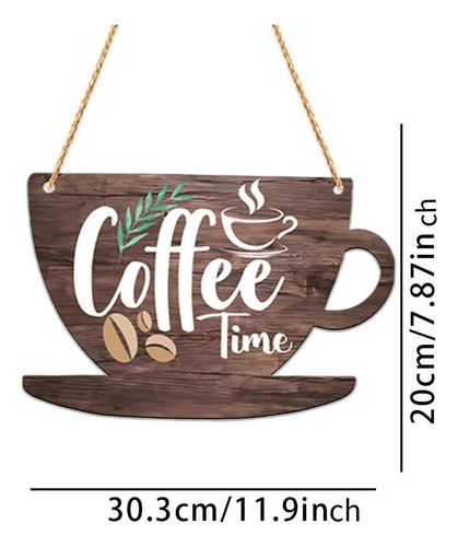 Coffee Bar Door Sign Decoration 2d Retro Style Oro Cup