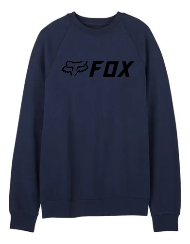Buzo Apex Crew Fleece Marino Logo Negro Fox