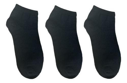 Tín Negro Liso Para Hombre Algodón 12 Pares