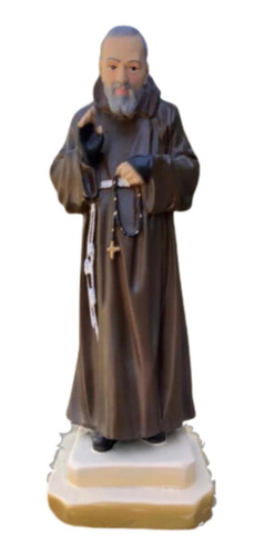Imagem Padre Pio Gesso Em Acabamento Fino - 20cm